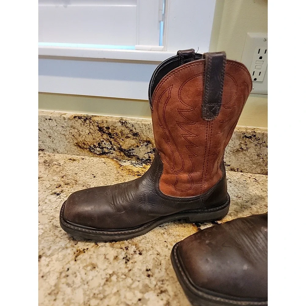 Ariat Work Groundbreaker Steel Toe 10015191 Brown/Ember Wide Square Toe Size 10D